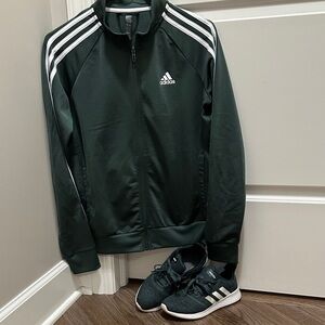 Adidas Women Green Track Jacket